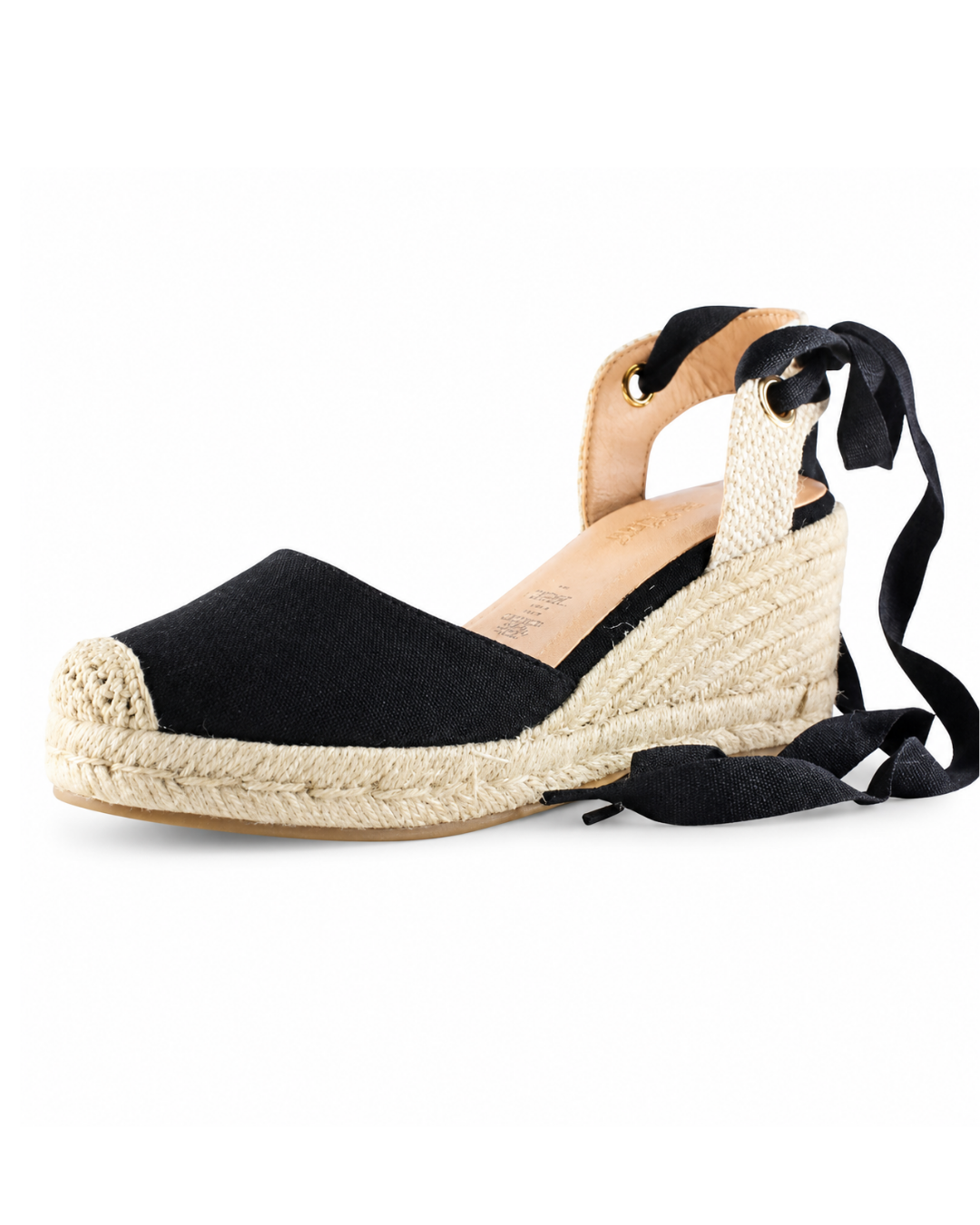 Alpargata negra de SanMiguelShoesmx con suela de yute y diseño cómodo, ideal para estilo casual y verano.