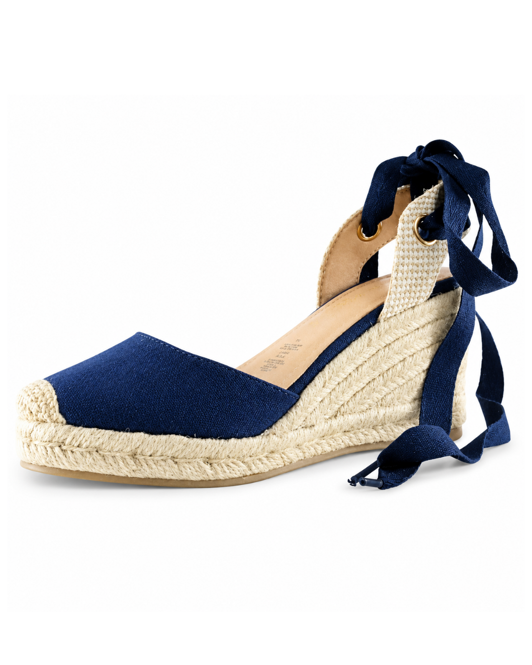 Alpargata SanMiguelShoesmx en color azul marino con suela de yute y diseño clásico, vista frontal en imagen clara y detallada.