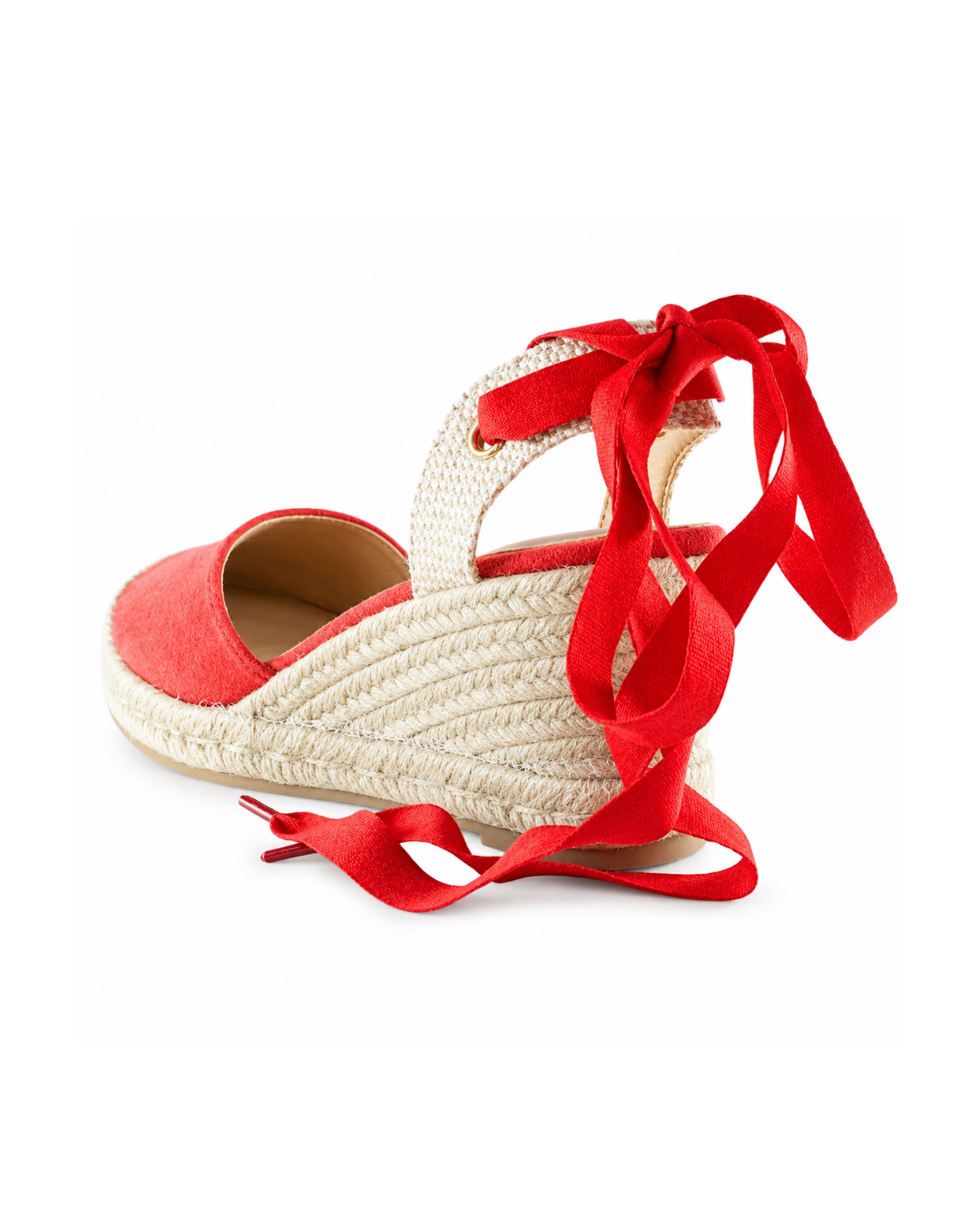 Alpargata roja de SanMiguelShoesmx con suela de yute y diseño cómodo para uso diario.