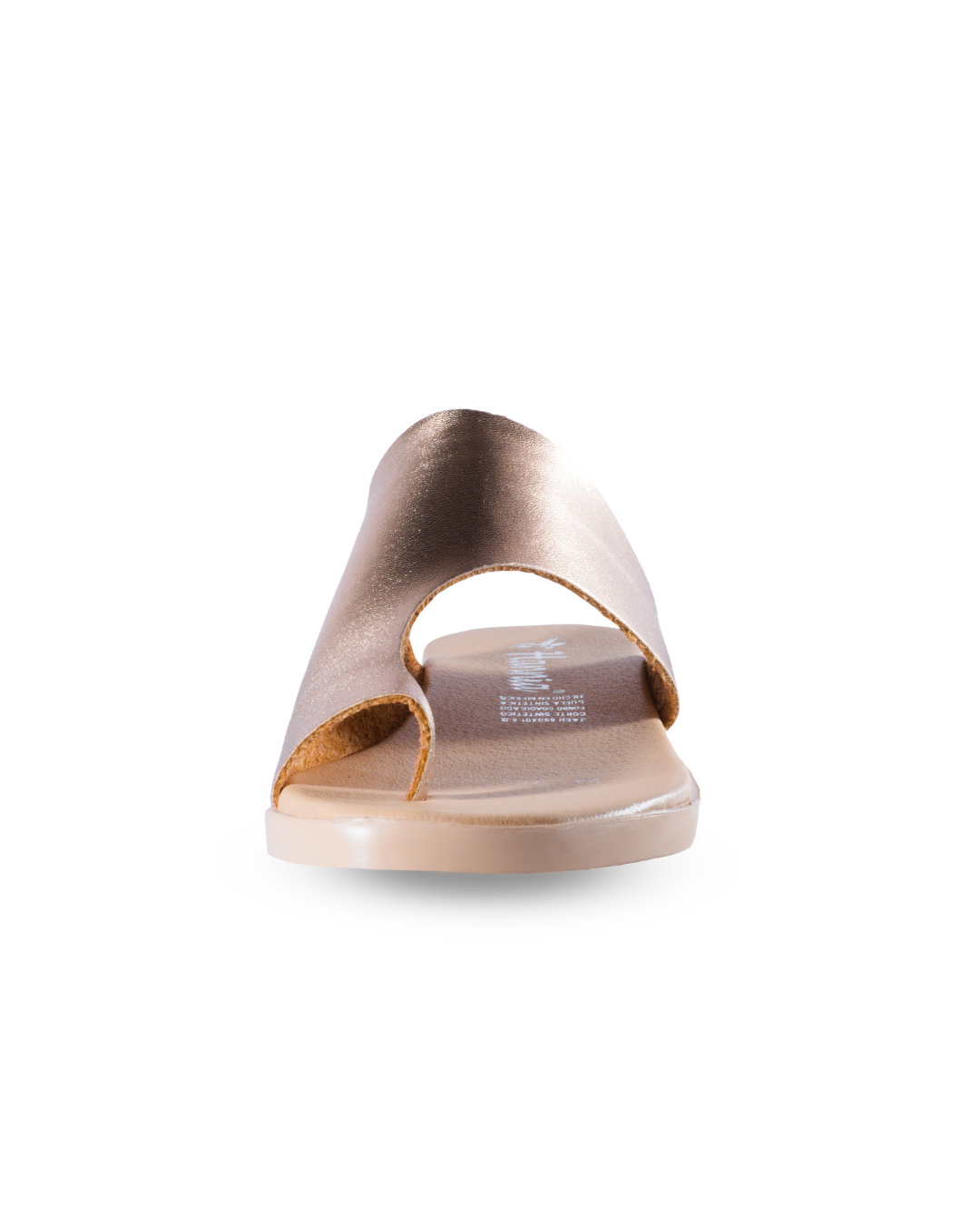 Zapatillas Cancún en color oro rosa de SanMiguelShoesmx, con diseño elegante y detalles brillantes, vistas desde un ángulo lateral