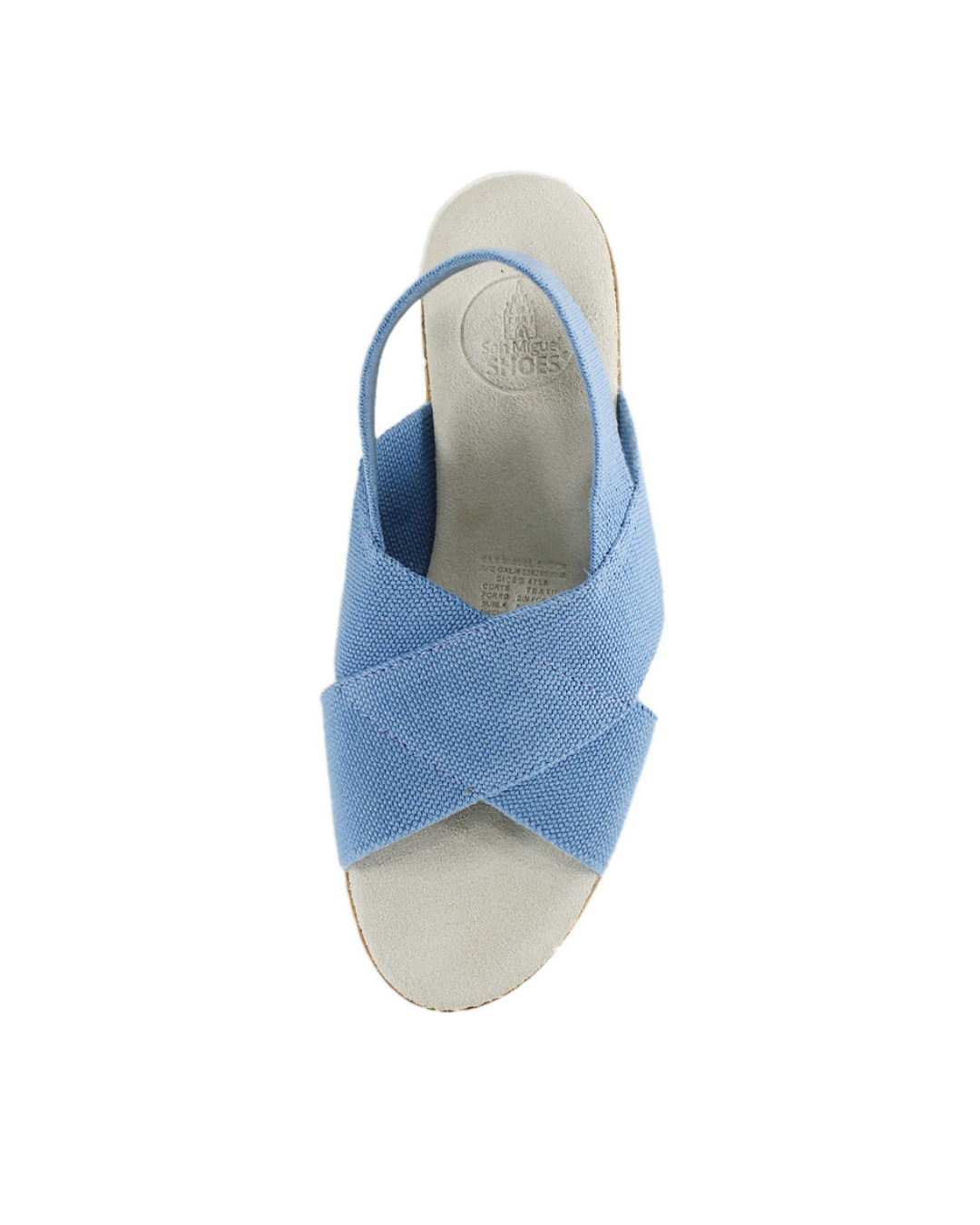 Zapatos Nicole Índigo de SanMiguelShoesmx, vista frontal mostrando el diseño de tacón y acabado en tono azul índigo.