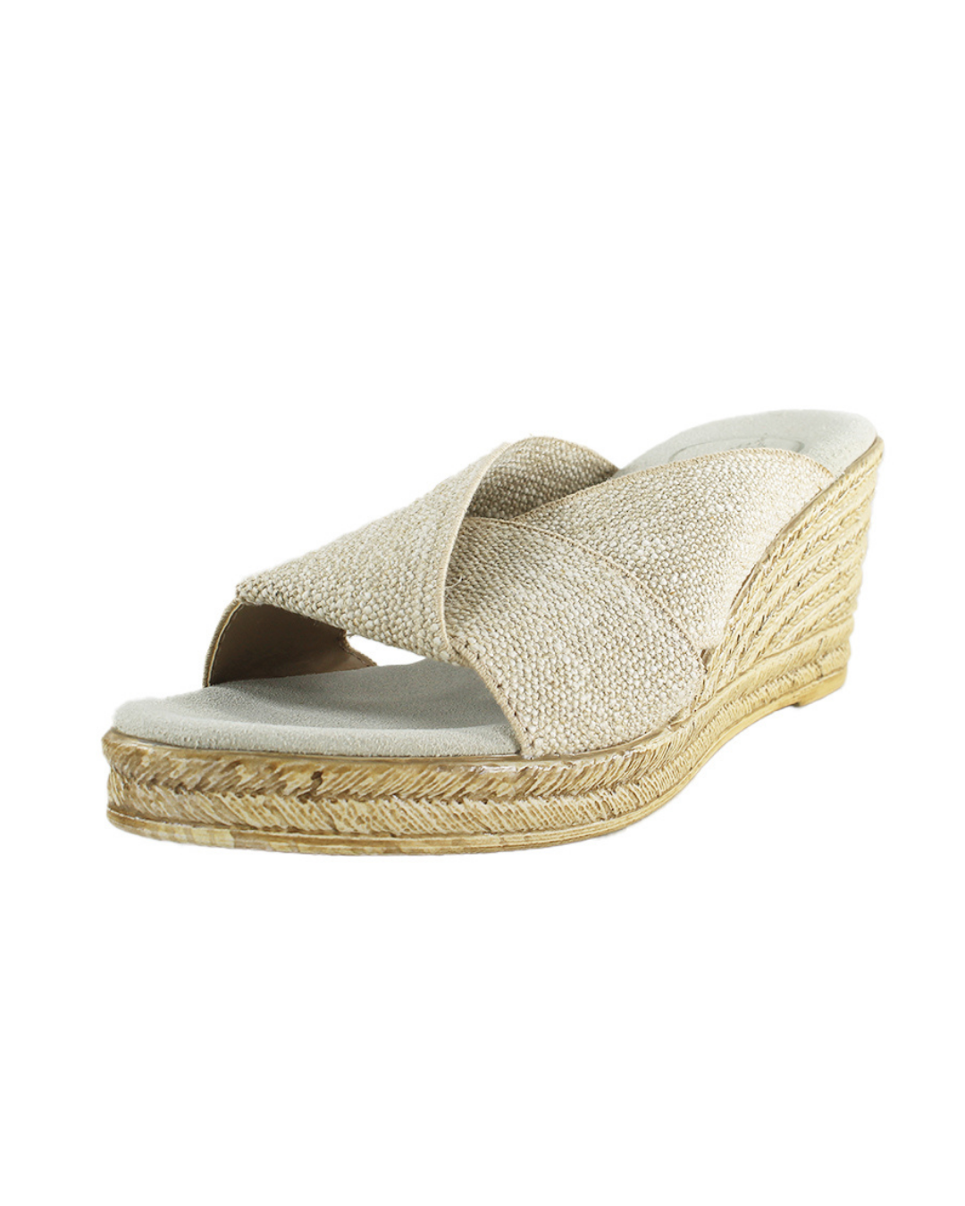 Zapatos tipo porter de lino de SanMiguelShoesmx, color beige y diseño clásico, mostrados en primer plano.