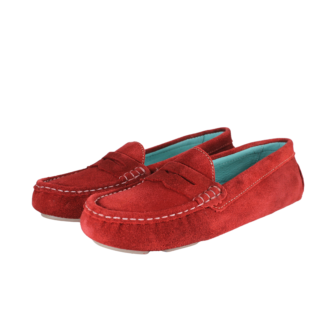 Loafers Rojos en Piel Gamuza - SanMiguelShoesmx