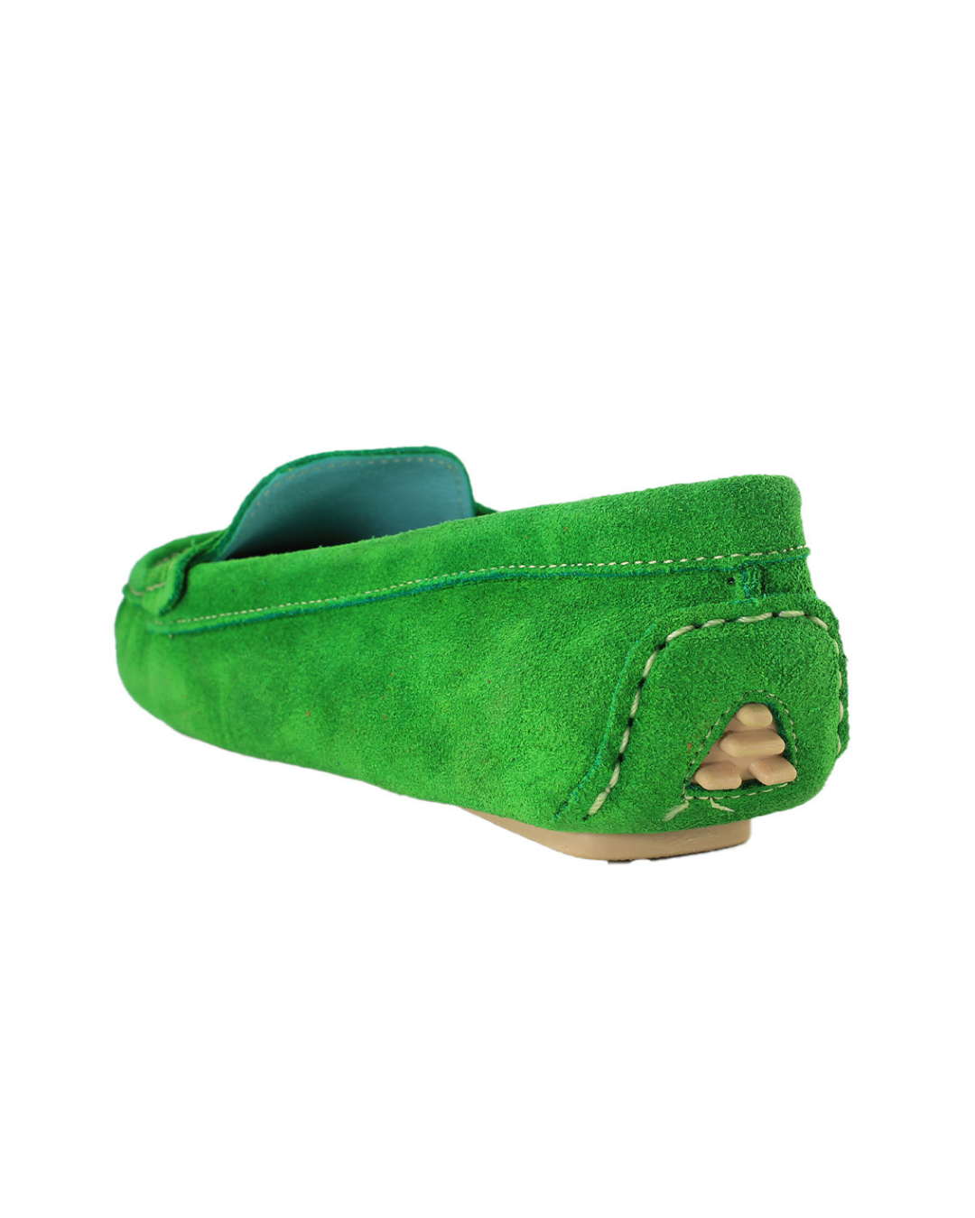 Zapatos loafers verdes en piel de gamuza de SanMiguelShoesmx, con diseño elegante y cómodo para ocasiones formales.