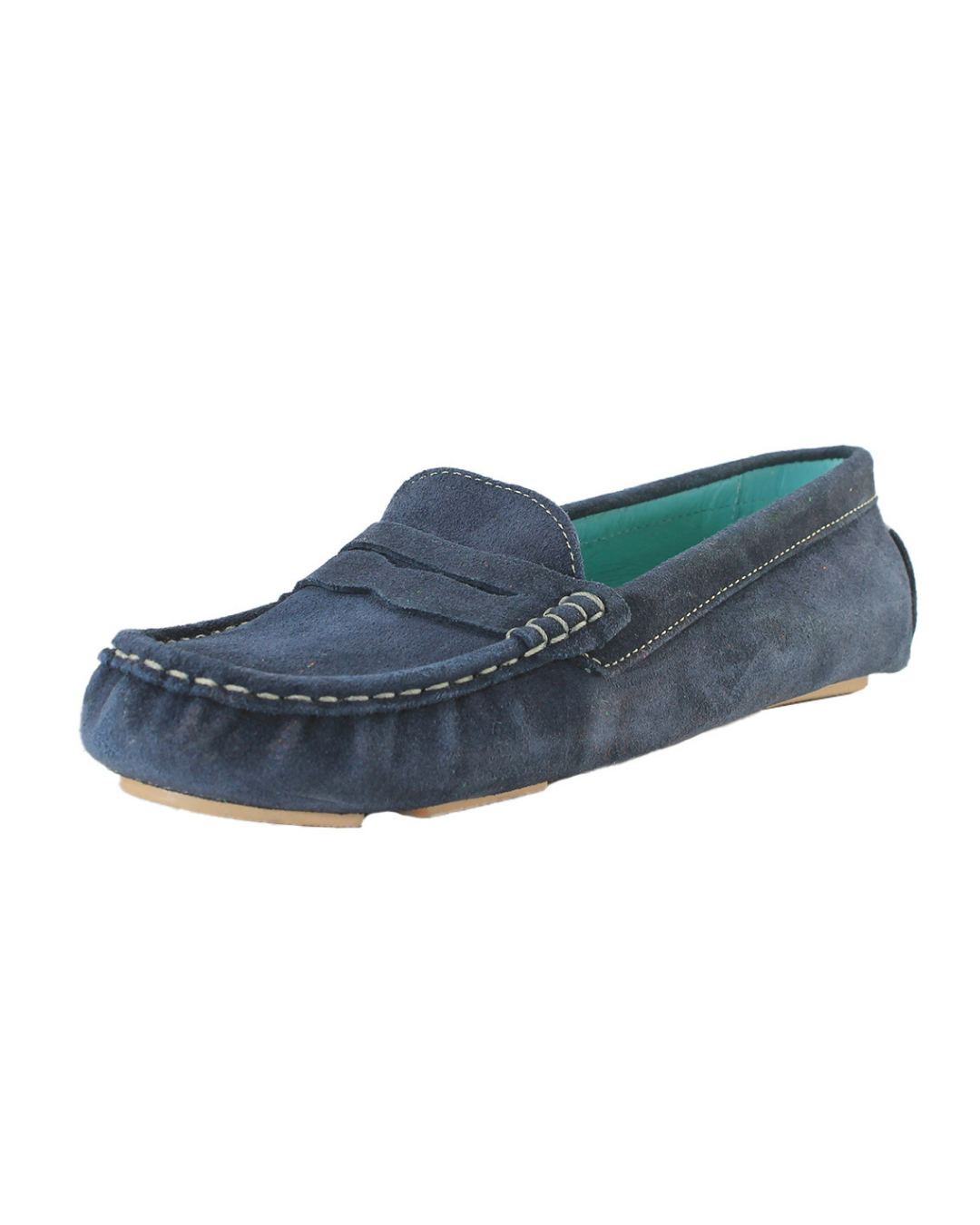 Zapatos loafers azul marino en piel de gamuza de SanMiguelShoesmx, calzado elegante para hombres.