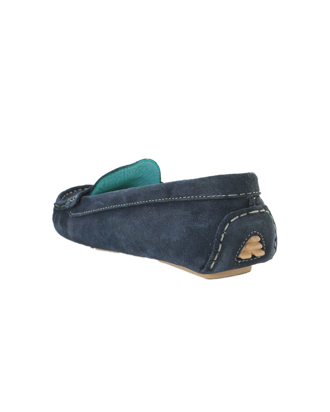 Zapatos loafers azul marino en piel gamuza de SanMiguelShoesmx, calzado elegante y cómodo para mujer.