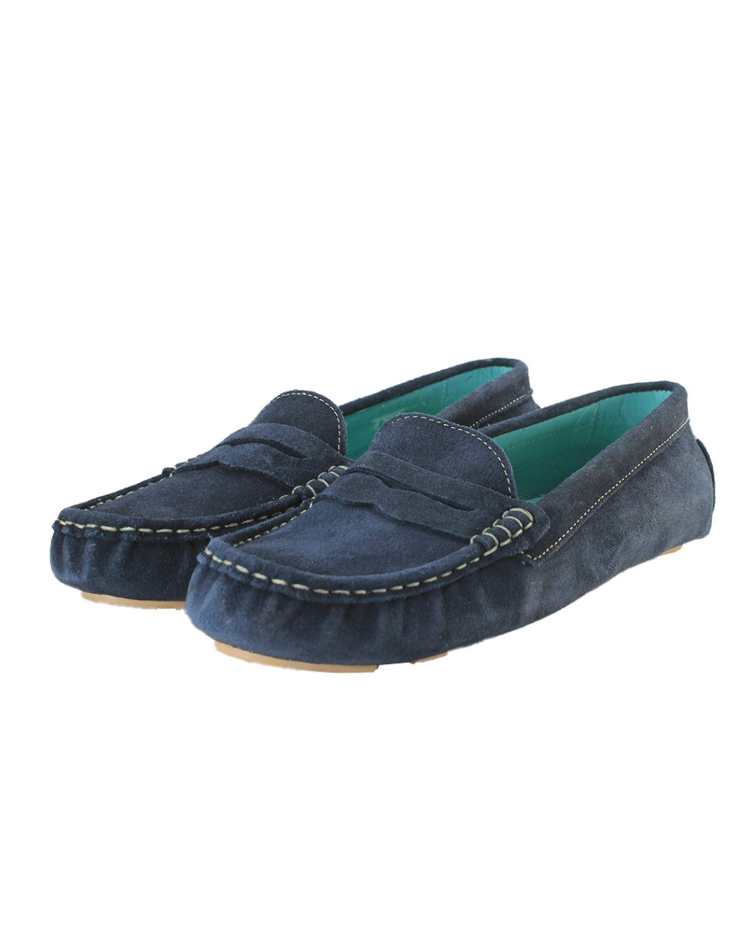 Zapatos loafers azul marino en piel de gamuza de SanMiguelShoesmx, estilo clásico y elegante para hombres.
