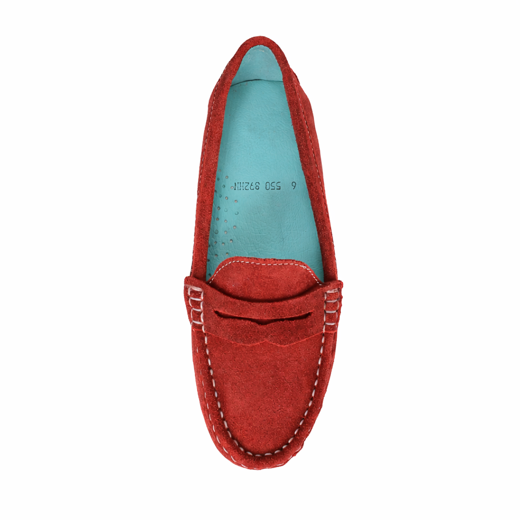 Loafers Rojos en Piel Gamuza - SanMiguelShoesmx