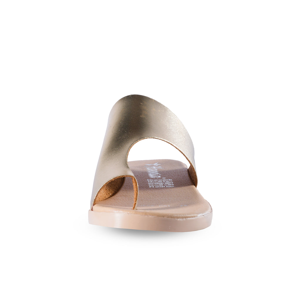 Zapatos Cancún Oro de SanMiguelShoesmx en color dorado, con diseño elegante y detalles brillantes en la imagen.