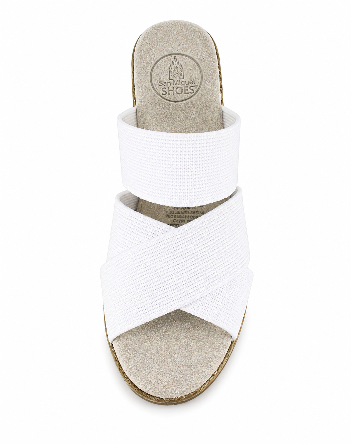 Zapatos blancos Rita de SanMiguelShoesmx, estilo elegante con diseño moderno visible en la imagen.