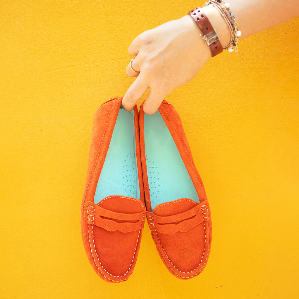 Loafers Naranja en Piel Gamuza