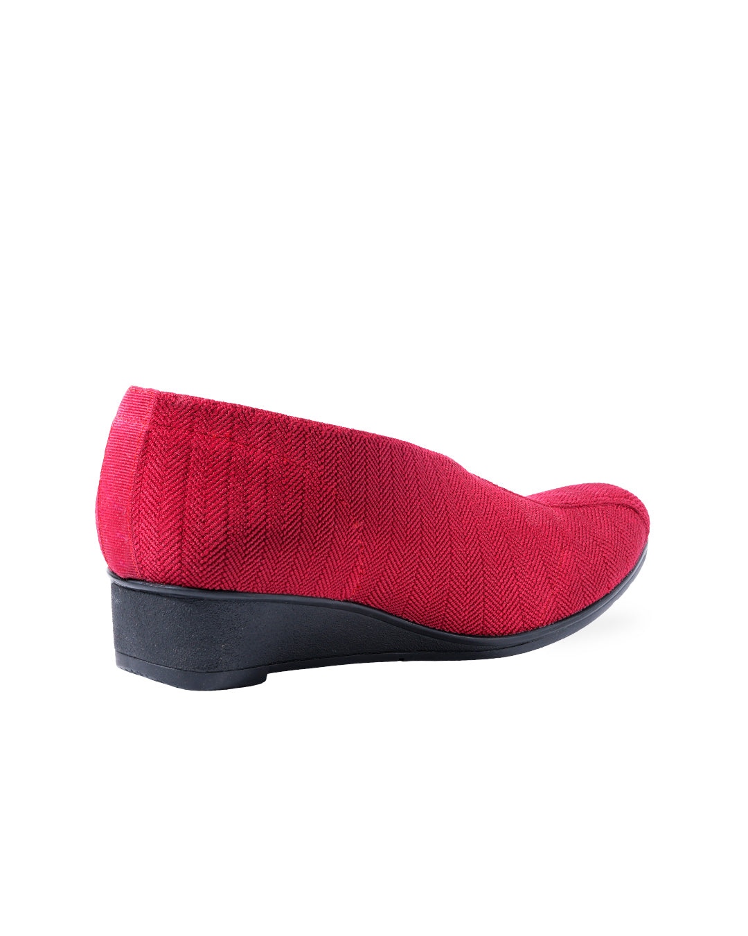 Zapatos Luna Cereza de SanMiguelShoesmx en color rojo con diseño diagonal y suela blanca.