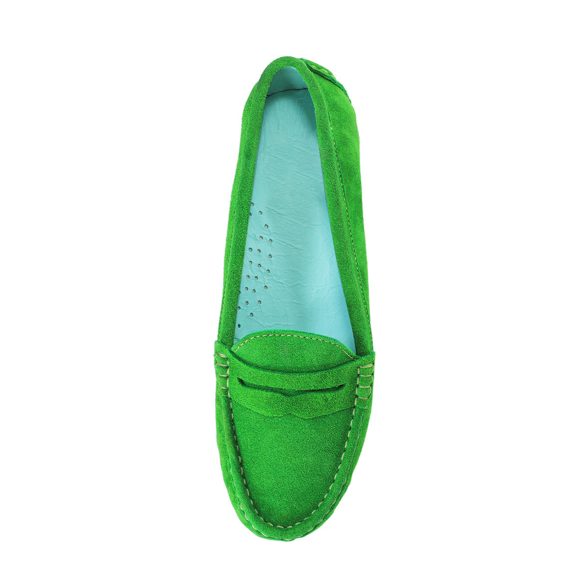 Loafers Verdes en Piel Gamuza