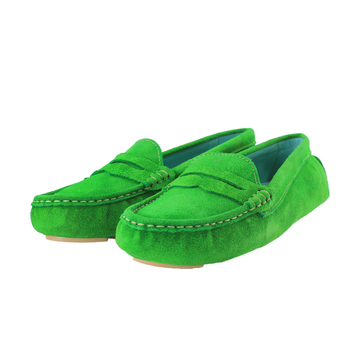 Loafers Verdes en Piel Gamuza