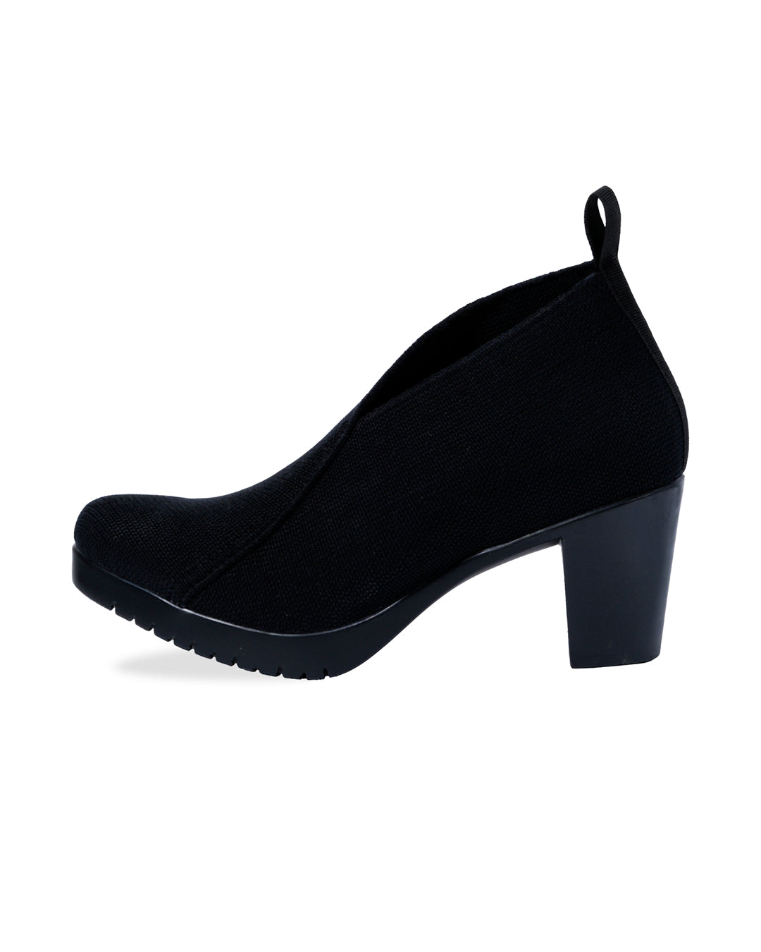 Zapatos negros Lía Atelier de SanMiguelShoesmx, vista lateral del calzado elegante para mujer.