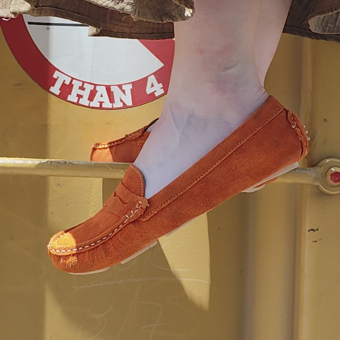 Loafers Naranja en Piel Gamuza
